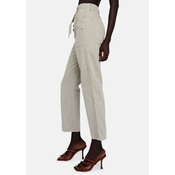 Rinley Straight-Leg Pant From Veronica Beard Stone Size 30 NEW Cropped Ultra Hig - Picture 6 of 9